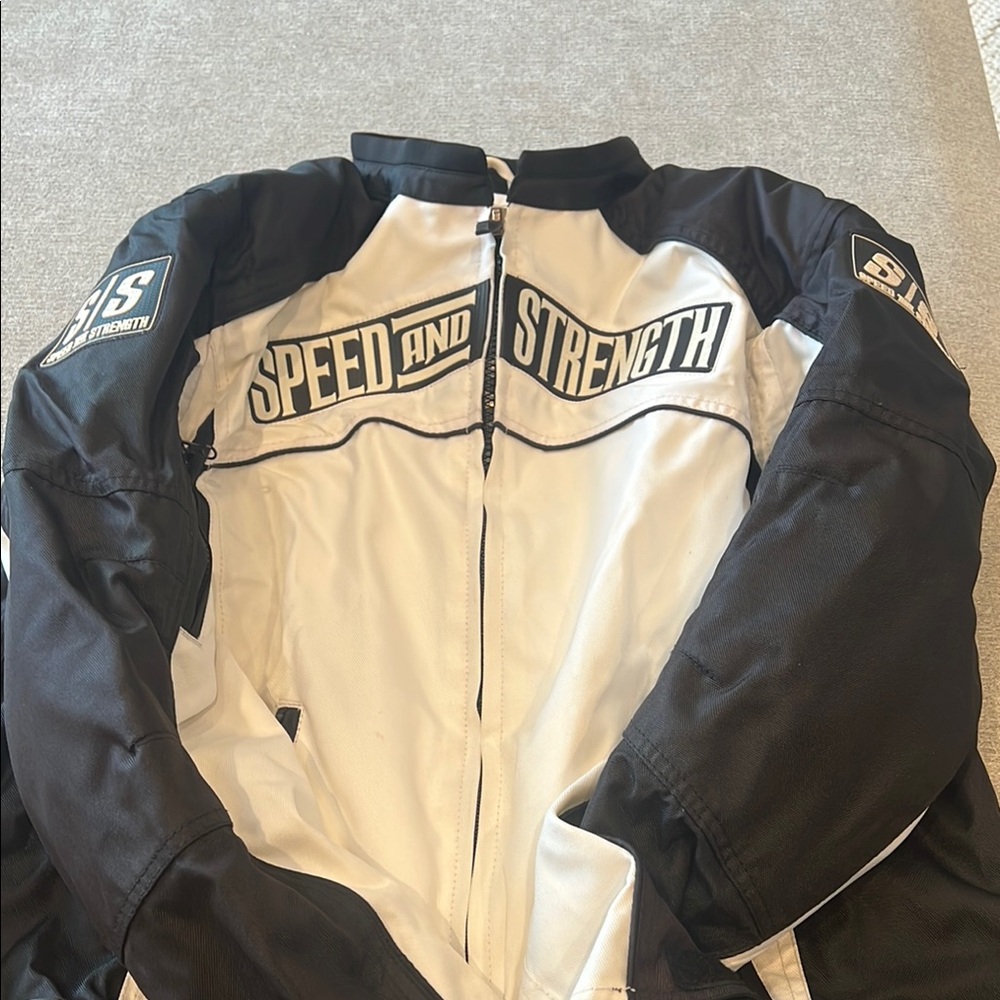 Speed & Strength Motorcycle, Black and White Performance Jacket w liner